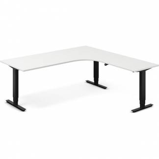 H&aelig;ve-s&aelig;nkebord DNA, Hvid 2000x2000mm H&oslash;jre 3-ben/Sort