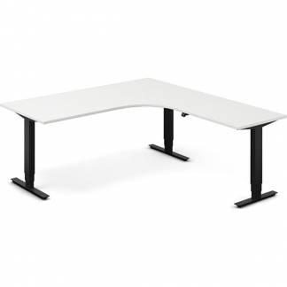 H&aelig;ve-s&aelig;nkebord DNA, Hvid 1800x2000mm H&oslash;jre 3-ben/Sort