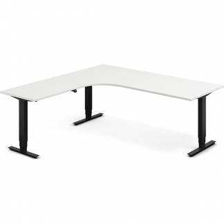 H&aelig;ve-s&aelig;nkebord DNA, Hvid 2000x2000mm Venstre 3-ben/Sort