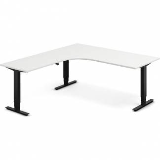 H&aelig;ve-s&aelig;nkebord DNA, Hvid 1800x2000mm Venstre 3-ben/Sort