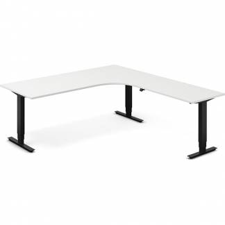 H&aelig;ve-s&aelig;nkebord DNA, Hvid 2000x2200mm H&oslash;jre 3-ben/Sort