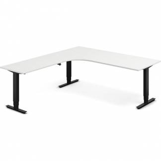 H&aelig;ve-s&aelig;nkebord DNA, Hvid 2000x2200mm Venstre 3-ben/Sort