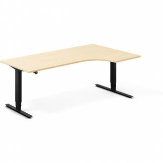 H&aelig;ve-s&aelig;nkebord DNA, Birk 2000x1200 mm H&oslash;jre 2-ben/Sort