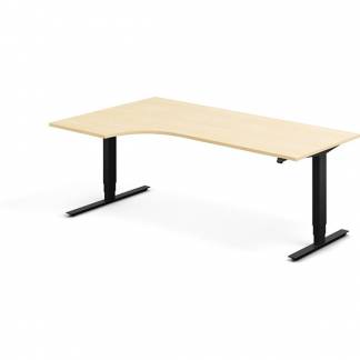 H&aelig;ve-s&aelig;nkebord DNA, Birk 2000x1200 mm Venstre 2-ben/Sort