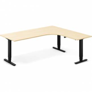 H&aelig;ve-s&aelig;nkebord DNA, Birk 2000x1800 mm H&oslash;jre 3-ben/Sort