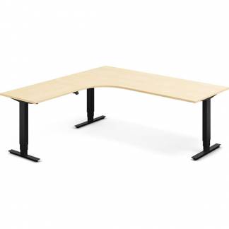 H&aelig;ve-s&aelig;nkebord DNA, Birk 2000x2000 mm Venstre 3-ben/Sort