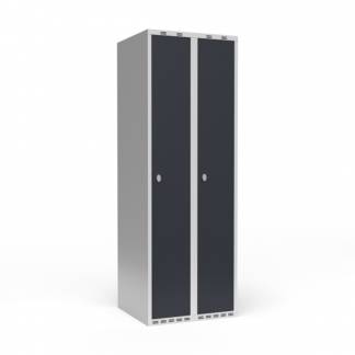 Garderobeskab 2x300 mm Lige tag 1 rum i h&oslash;jden Antracit d&oslash;r Greb for h&aelig;ngel&aring;s