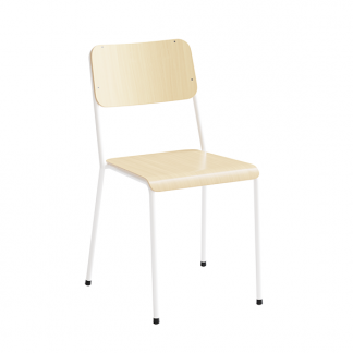 Stol HK, Ask fin&eacute;r og hvidt understel