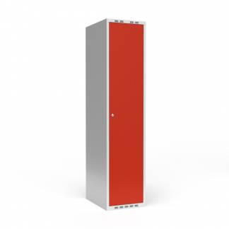 Garderobeskab 1x400 mm Lige tag 1 rum i h&oslash;jden R&oslash;d d&oslash;r Cylinderl&aring;s