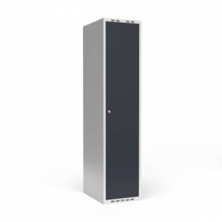 Garderobeskab 1x400 mm Lige tag 1 rum i h&oslash;jden Antracit d&oslash;r Cylinderl&aring;s