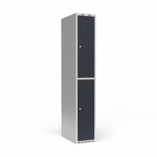 Garderobeskab 1x300 mm Lige tag 2 rum i h&oslash;jden Antracit d&oslash;r Cylinderl&aring;s