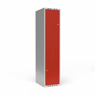 Garderobeskab 1x400 mm Lige tag 2-delt s&oslash;jle Z-d&oslash;r R&oslash;d d&oslash;r Cylinderl&aring;s
