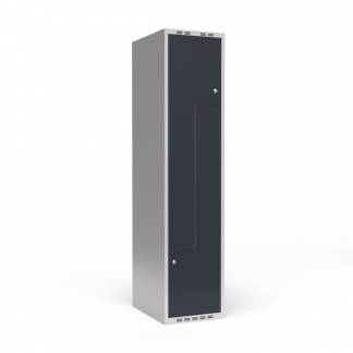Garderobeskab 1x400 mm Lige tag 2-delt s&oslash;jle Z-d&oslash;r Antracit d&oslash;r Cylinderl&aring;s