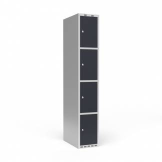 Garderobeskab 1x300 mm Lige tag 4 rum i h&oslash;jden Antracit d&oslash;r Cylinderl&aring;s