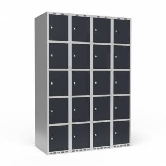Garderobeskab 4x300 mm Lige tag 5 rum i h&oslash;jden Antracit d&oslash;r Cylinderl&aring;s