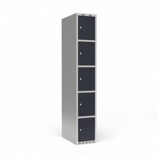 Garderobeskab 1x300 mm Lige tag 5 rum i h&oslash;jden Antracit d&oslash;r Cylinderl&aring;s