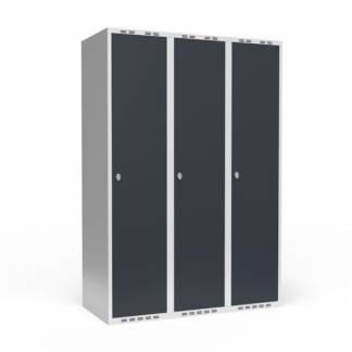 Garderobeskab 3x400 mm Lige tag 1 rum i h&oslash;jden Antracit d&oslash;r Greb for h&aelig;ngel&aring;s