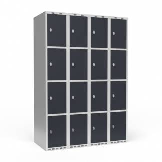 Garderobeskab 4x300 mm Lige tag 4 rum i h&oslash;jden Antracit d&oslash;r Greb for h&aelig;ngel&aring;s