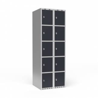 Garderobeskab 2x300 mm Lige tag 5 rum i h&oslash;jden Antracit d&oslash;r Greb for h&aelig;ngel&aring;s