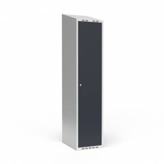 Garderobeskab 1x400 mm Skr&aring;t tag 1 rum i h&oslash;jden Antracit d&oslash;r Cylinderl&aring;s