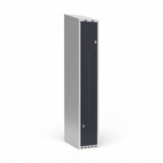 Garderobeskab 1x300 mm Skr&aring;t tag 2-delt s&oslash;jle Z-d&oslash;r Antracit d&oslash;r Cylinderl&aring;s