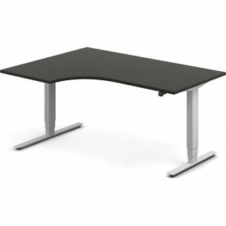 H&aelig;ve-s&aelig;nkebord DNA, Antracit 1600x1200 mm Venstre 2-ben/Alugr&aring;