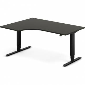 H&aelig;ve-s&aelig;nkebord DNA, Antracit 1600x1200 mm Venstre 2-ben/Sort