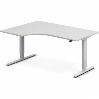 H&aelig;ve-s&aelig;nkebord DNA, Lysgr&aring; 1600x1200 mm Venstre 2-ben/Alugr&aring;