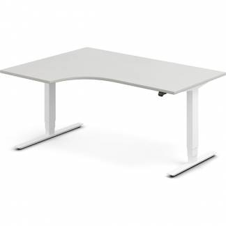 H&aelig;ve-s&aelig;nkebord DNA, Lysgr&aring; 1600x1200 mm Venstre 2-ben/Hvid