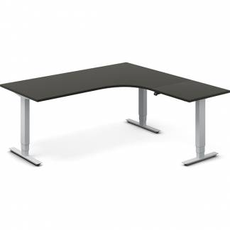 H&aelig;ve-s&aelig;nkebord DNA, Antracit 1800x1800 mm H&oslash;jre 3-ben/Alugr&aring;