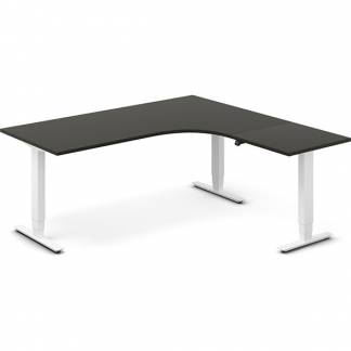 H&aelig;ve-s&aelig;nkebord DNA, Antracit 1800x1800 mm H&oslash;jre 3-ben/Hvid