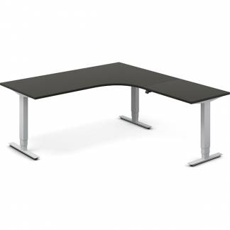 H&aelig;ve-s&aelig;nkebord DNA, Antracit 1800x2000 mm H&oslash;jre 3-ben/Alugr&aring;