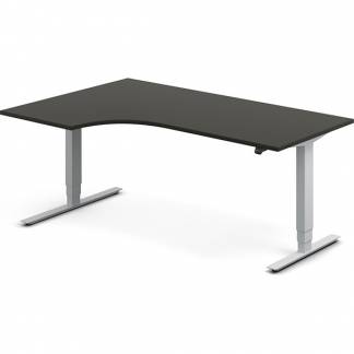 H&aelig;ve-s&aelig;nkebord DNA, Antracit 1800x1200 mm Venstre 2-ben/Alugr&aring;