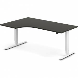 H&aelig;ve-s&aelig;nkebord DNA, Antracit 1800x1200 mm Venstre 2-ben/Hvid