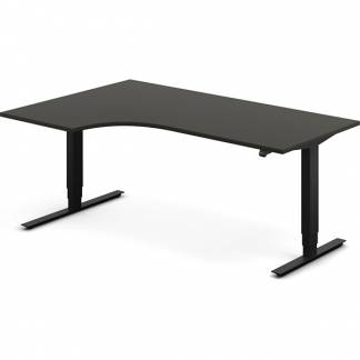 H&aelig;ve-s&aelig;nkebord DNA, Antracit 1800x1200 mm Venstre 2-ben/Sort