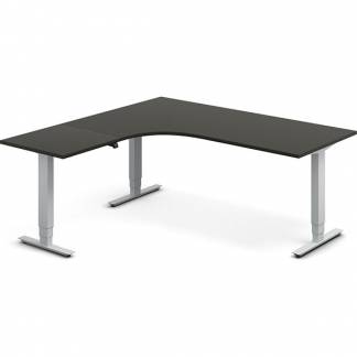 H&aelig;ve-s&aelig;nkebord DNA, Antracit 1800x1800 mm Venstre 3-ben/Alugr&aring;