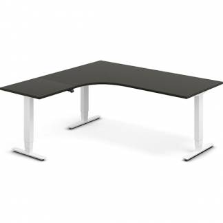 H&aelig;ve-s&aelig;nkebord DNA, Antracit 1800x1800 mm Venstre 3-ben/Hvid