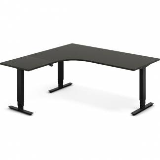 H&aelig;ve-s&aelig;nkebord DNA, Antracit 1800x1800 mm Venstre 3-ben/Sort