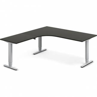 H&aelig;ve-s&aelig;nkebord DNA, Antracit 1800x2000 mm Venstre 3-ben/Alugr&aring;