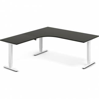 H&aelig;ve-s&aelig;nkebord DNA, Antracit 1800x2000 mm Venstre 3-ben/Hvid