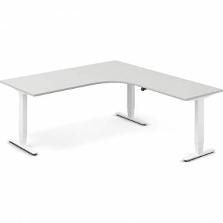 H&aelig;ve-s&aelig;nkebord DNA, Lysgr&aring; 1800x2000 mm H&oslash;jre 3-ben/Hvid