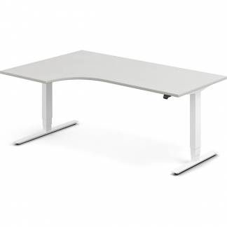 H&aelig;ve-s&aelig;nkebord DNA, Lysgr&aring; 1800x1200 mm Venstre 2-ben/Hvid