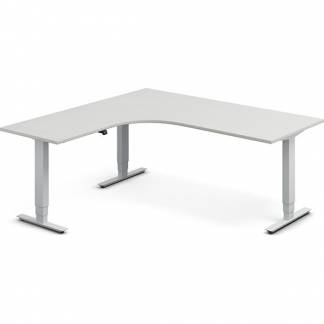 H&aelig;ve-s&aelig;nkebord DNA, Lysgr&aring; 1800x1800 mm Venstre 3-ben/Alugr&aring;