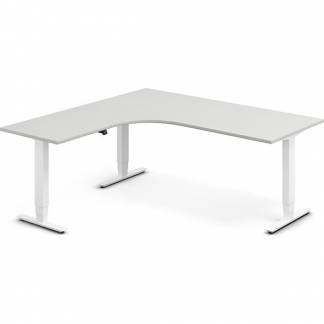 H&aelig;ve-s&aelig;nkebord DNA, Lysgr&aring; 1800x1800 mm Venstre 3-ben/Hvid