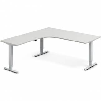 H&aelig;ve-s&aelig;nkebord DNA, Lysgr&aring; 1800x2000 mm Venstre 3-ben/Alugr&aring;