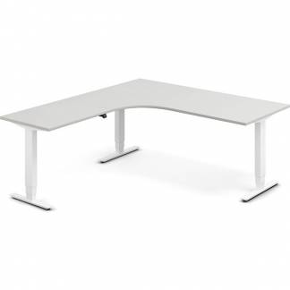 H&aelig;ve-s&aelig;nkebord DNA, Lysgr&aring; 1800x2000 mm Venstre 3-ben/Hvid