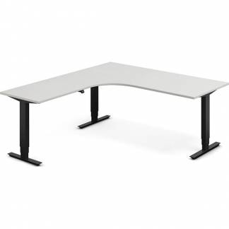 H&aelig;ve-s&aelig;nkebord DNA, Lysgr&aring; 1800x2000 mm Venstre 3-ben/Sort