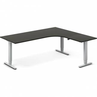 H&aelig;ve-s&aelig;nkebord DNA, Antracit 2000x1800 mm H&oslash;jre 3-ben/Alugr&aring;