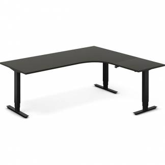 H&aelig;ve-s&aelig;nkebord DNA, Antracit 2000x1800 mm H&oslash;jre 3-ben/Sort