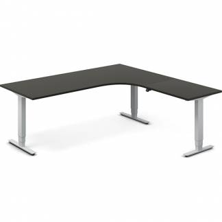 H&aelig;ve-s&aelig;nkebord DNA, Antracit 2000x2000 mm H&oslash;jre 3-ben/Alugr&aring;